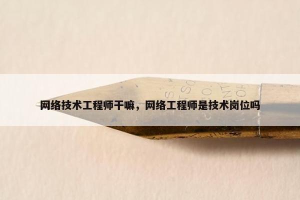 网络技术工程师干嘛，网络工程师是技术岗位吗