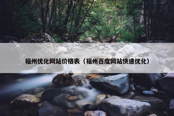 福州优化网站价格表（福州百度网站快速优化）