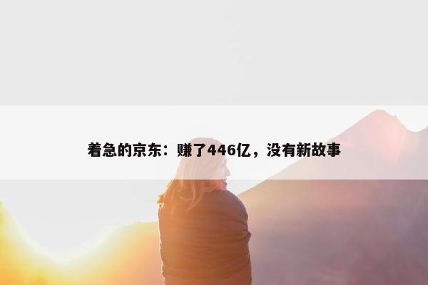 着急的京东：赚了446亿，没有新故事