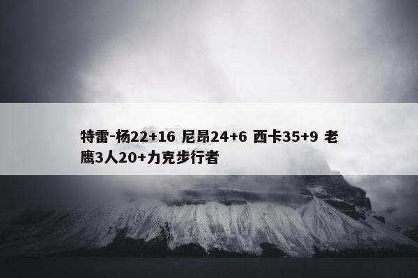 特雷-杨22+16 尼昂24+6 西卡35+9 老鹰3人20+力克步行者