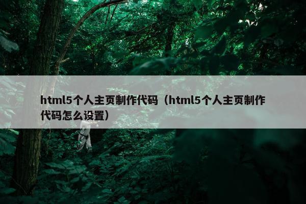 html5个人主页制作代码（html5个人主页制作代码怎么设置）