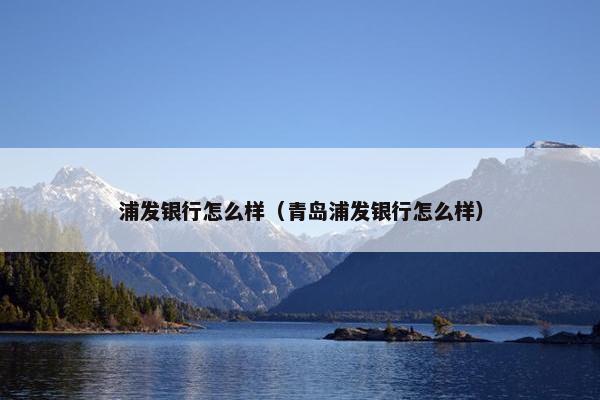 浦发银行怎么样（青岛浦发银行怎么样）