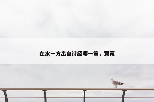 在水一方出自诗经哪一篇，蒹葭