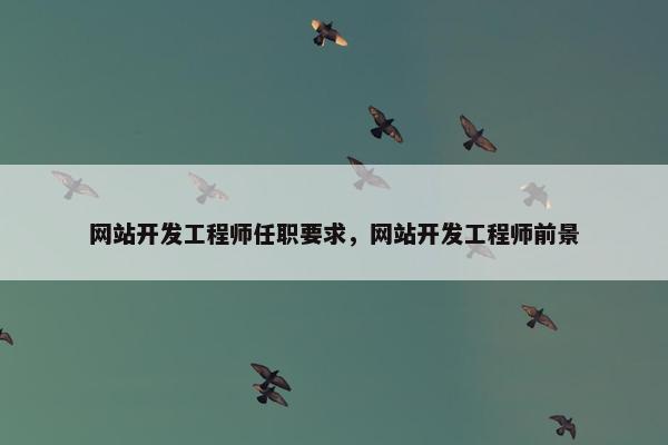 网站开发工程师任职要求，网站开发工程师前景