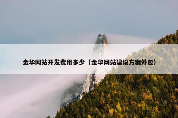 金华网站开发费用多少（金华网站建设方案外包）