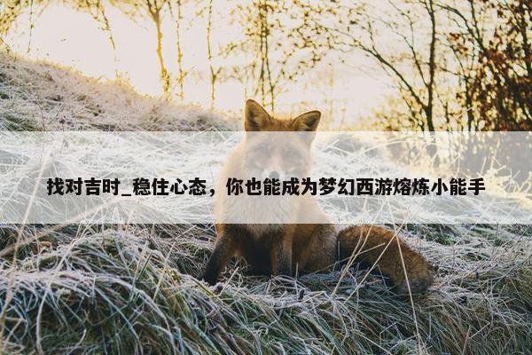 找对吉时_稳住心态，你也能成为梦幻西游熔炼小能手