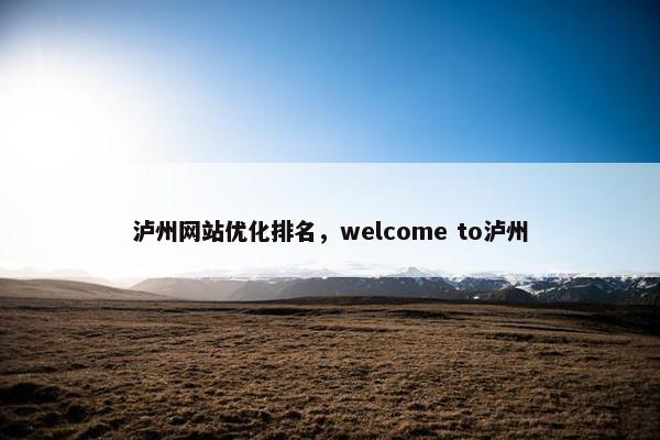 泸州网站优化排名，welcome to泸州