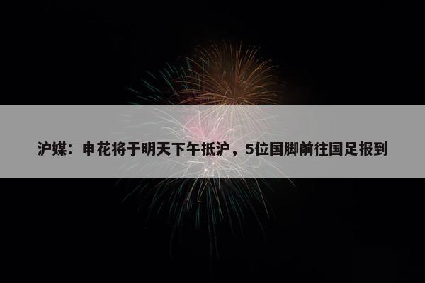 沪媒：申花将于明天下午抵沪，5位国脚前往国足报到