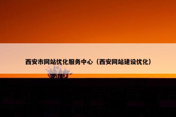 西安市网站优化服务中心（西安网站建设优化）