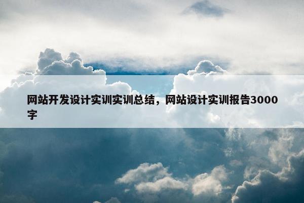 网站开发设计实训实训总结，网站设计实训报告3000字