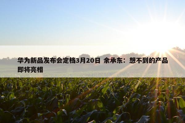 华为新品发布会定档3月20日 余承东：想不到的产品即将亮相