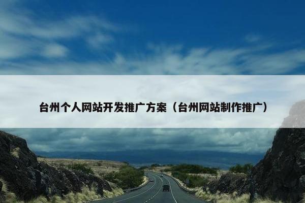 台州个人网站开发推广方案（台州网站制作推广）