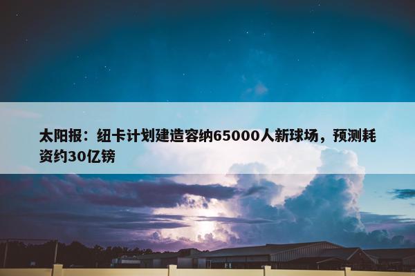 太阳报：纽卡计划建造容纳65000人新球场，预测耗资约30亿镑