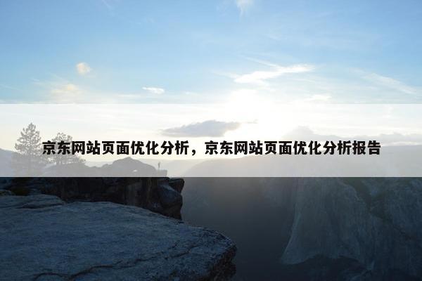 京东网站页面优化分析，京东网站页面优化分析报告
