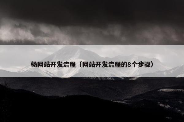 杨网站开发流程（网站开发流程的8个步骤）