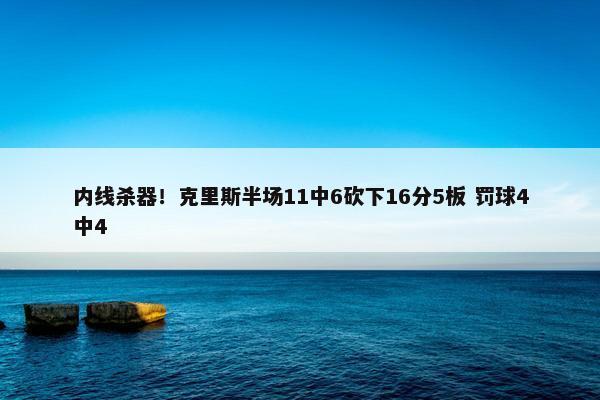 内线杀器！克里斯半场11中6砍下16分5板 罚球4中4