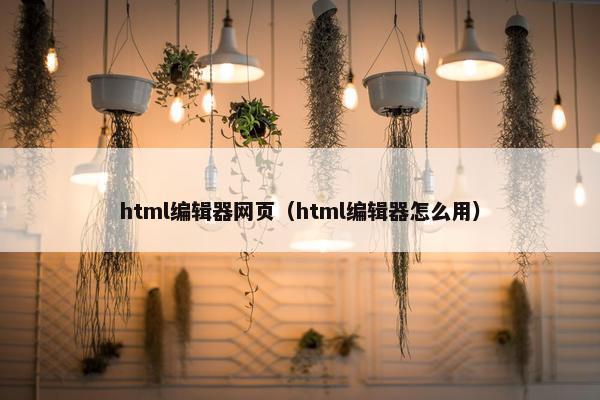 html编辑器网页（html编辑器怎么用）