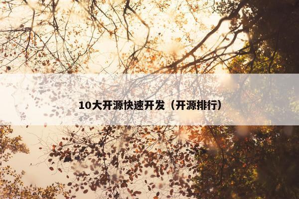 10大开源快速开发（开源排行）