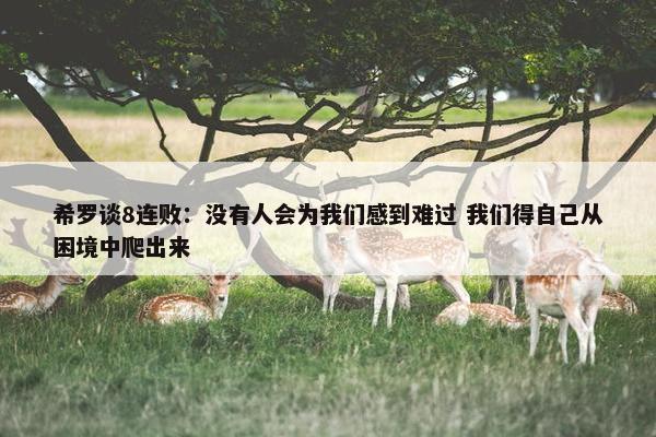 希罗谈8连败：没有人会为我们感到难过 我们得自己从困境中爬出来