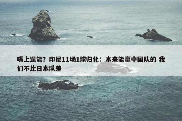 嘴上逞能？印尼11场1球归化：本来能赢中国队的 我们不比日本队差