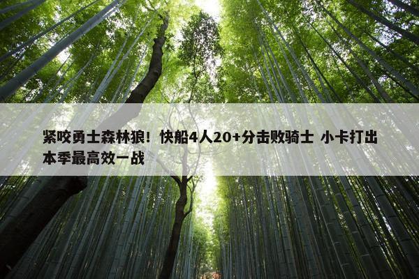 紧咬勇士森林狼！快船4人20+分击败骑士 小卡打出本季最高效一战