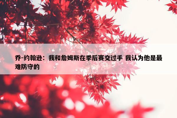 乔-约翰逊：我和詹姆斯在季后赛交过手 我认为他是最难防守的