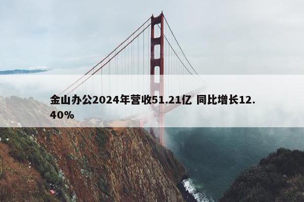 金山办公2024年营收51.21亿 同比增长12.40% 