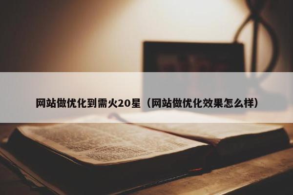 网站做优化到需火20星（网站做优化效果怎么样）