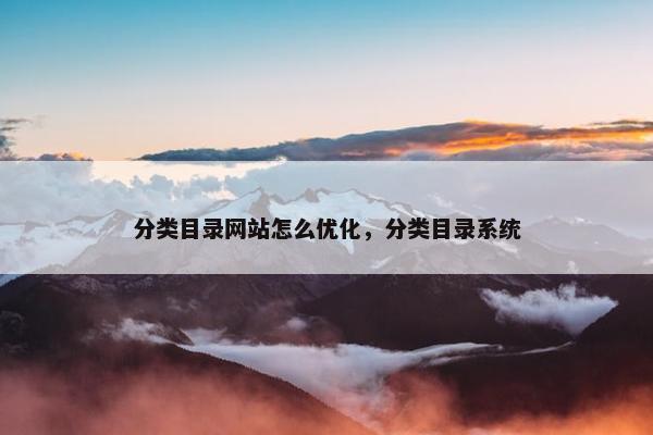 分类目录网站怎么优化，分类目录系统