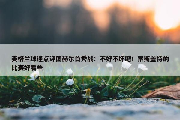 英格兰球迷点评图赫尔首秀战：不好不坏吧！索斯盖特的比赛好看些