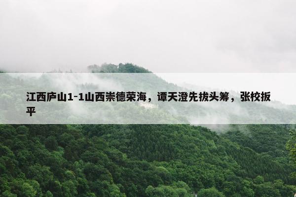 江西庐山1-1山西崇德荣海，谭天澄先拔头筹，张校扳平